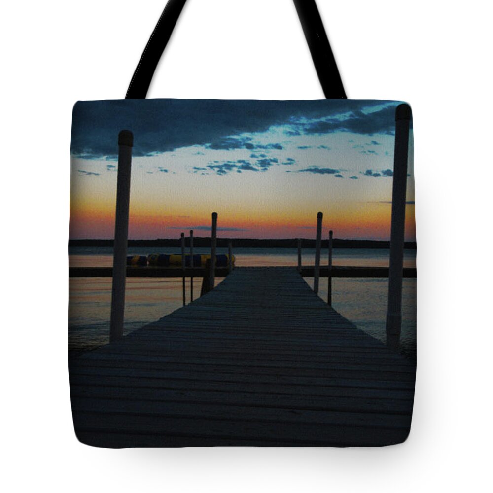Lake Tote Bag featuring the photograph Dock on leech lake by Stuart Manning