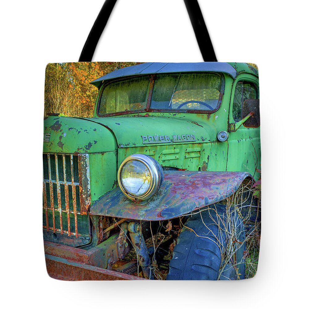 Truck Tote Bag featuring the photograph Dodge Vintage Truck by Jerry Gammon