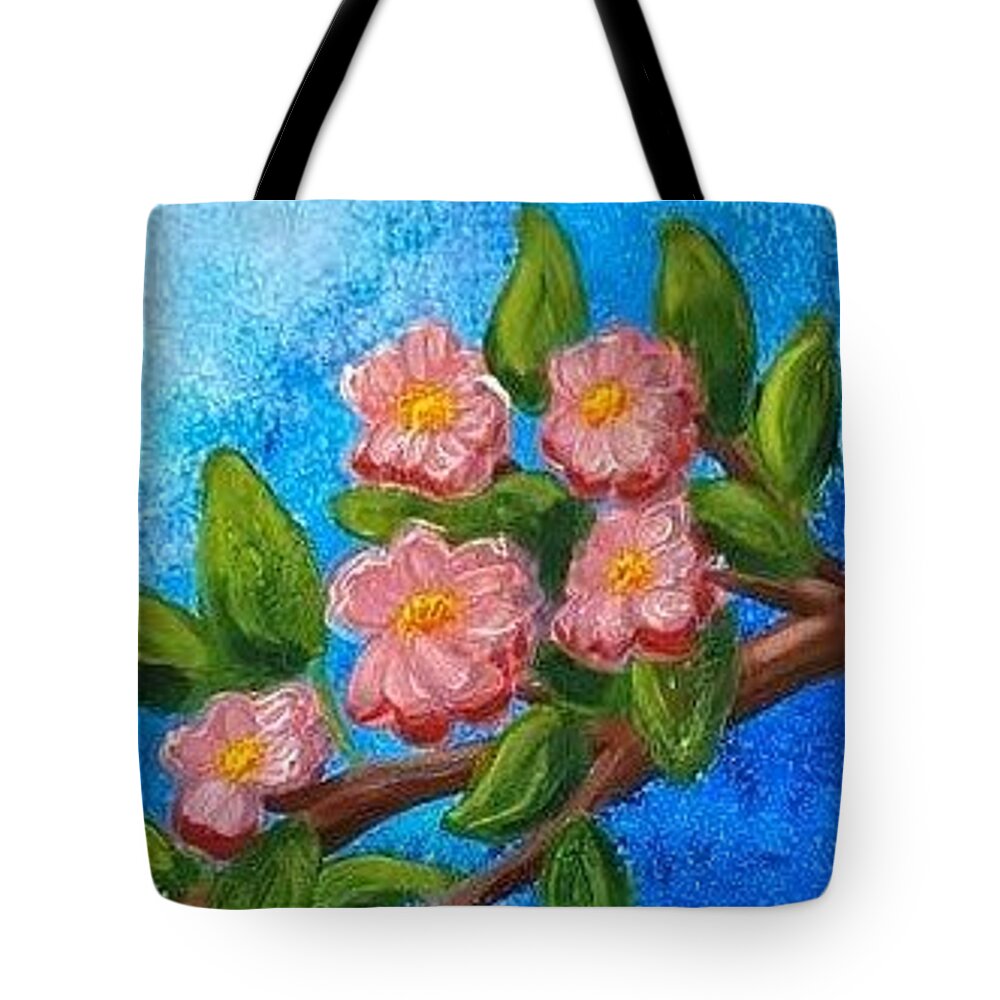  Tote Bag featuring the painting Dogwood by Nancy Sisco