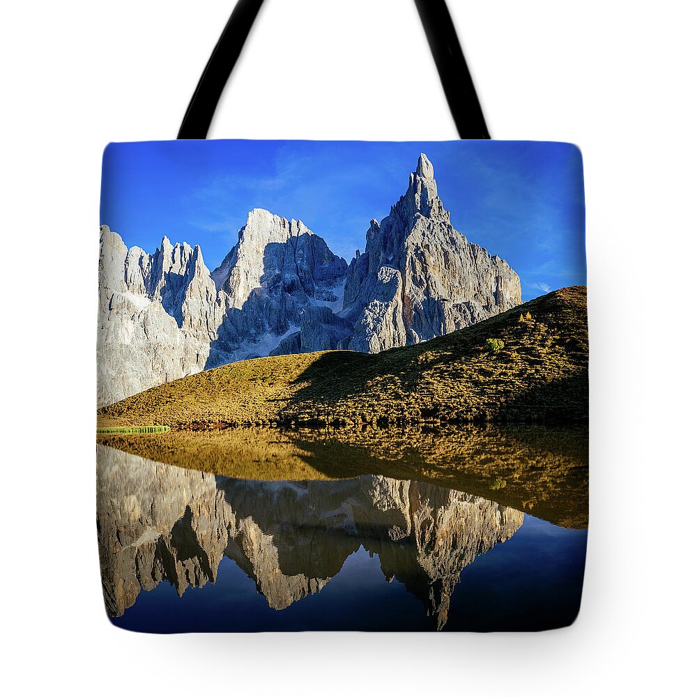 Blue Tote Bag featuring the photograph Dolomites Reflecting by Francesco Riccardo Iacomino