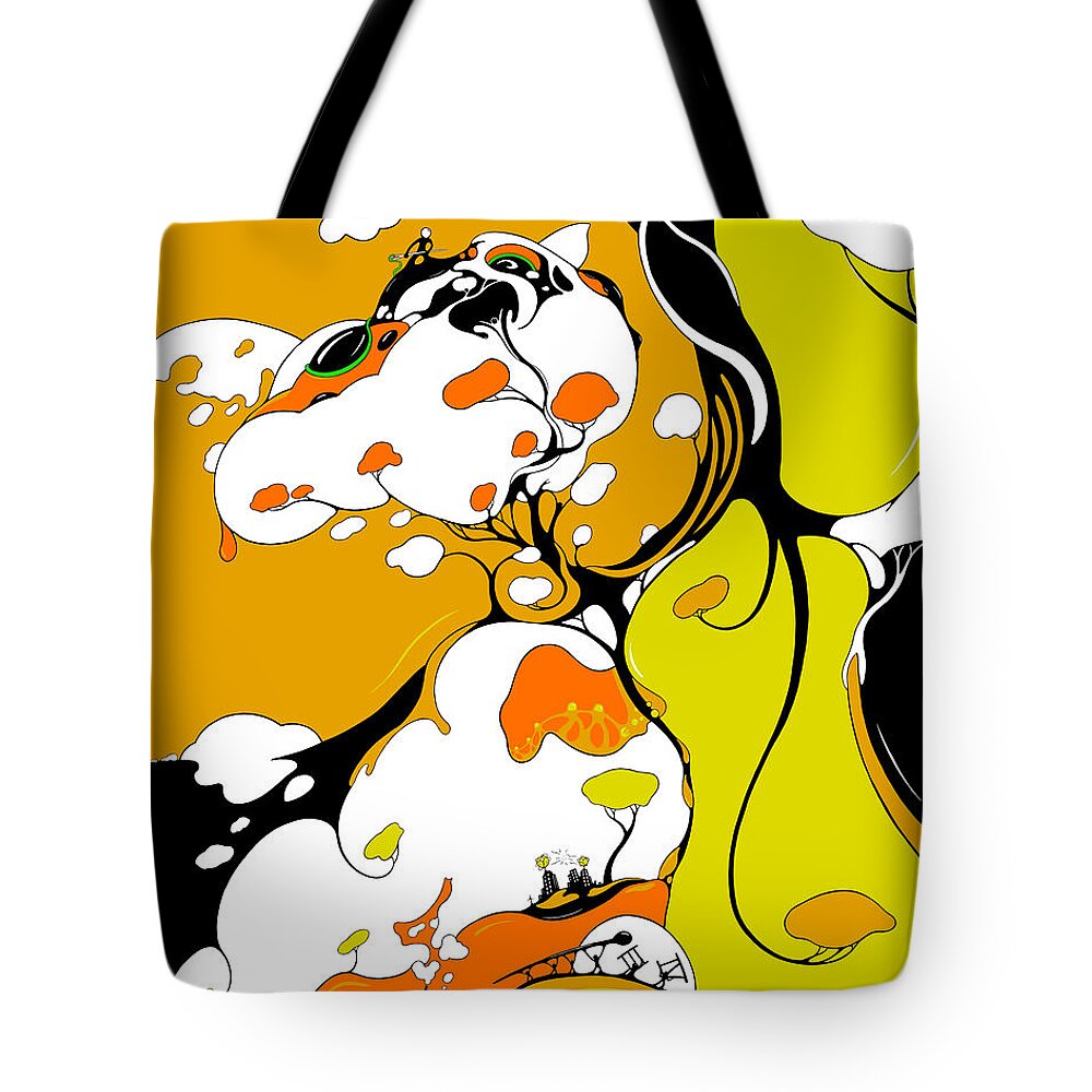 Cat Tote Bag featuring the digital art Domesticated by Craig Tilley
