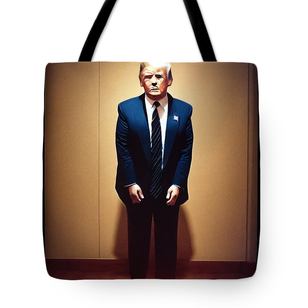 Fashion Tote Bag featuring the painting Donald trump by Diane arbus 14f244db 145b 424d 8141 c4ace16fc1c4 by MotionAge Designs