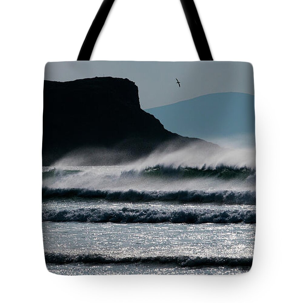 Falcarragh Tote Bag featuring the photograph Waves - Horn Head, Donegal by John Soffe