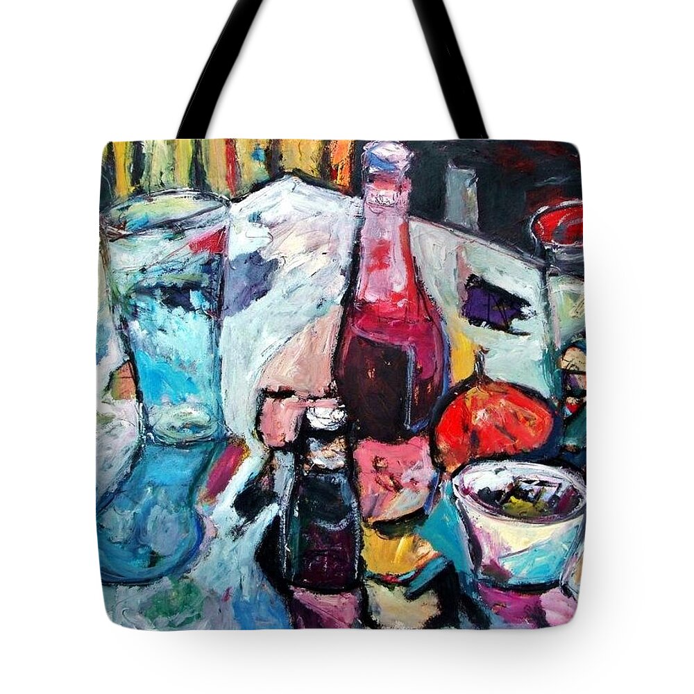 Still Life Tote Bag featuring the mixed media Door Co stillyf by Mykul Anjelo