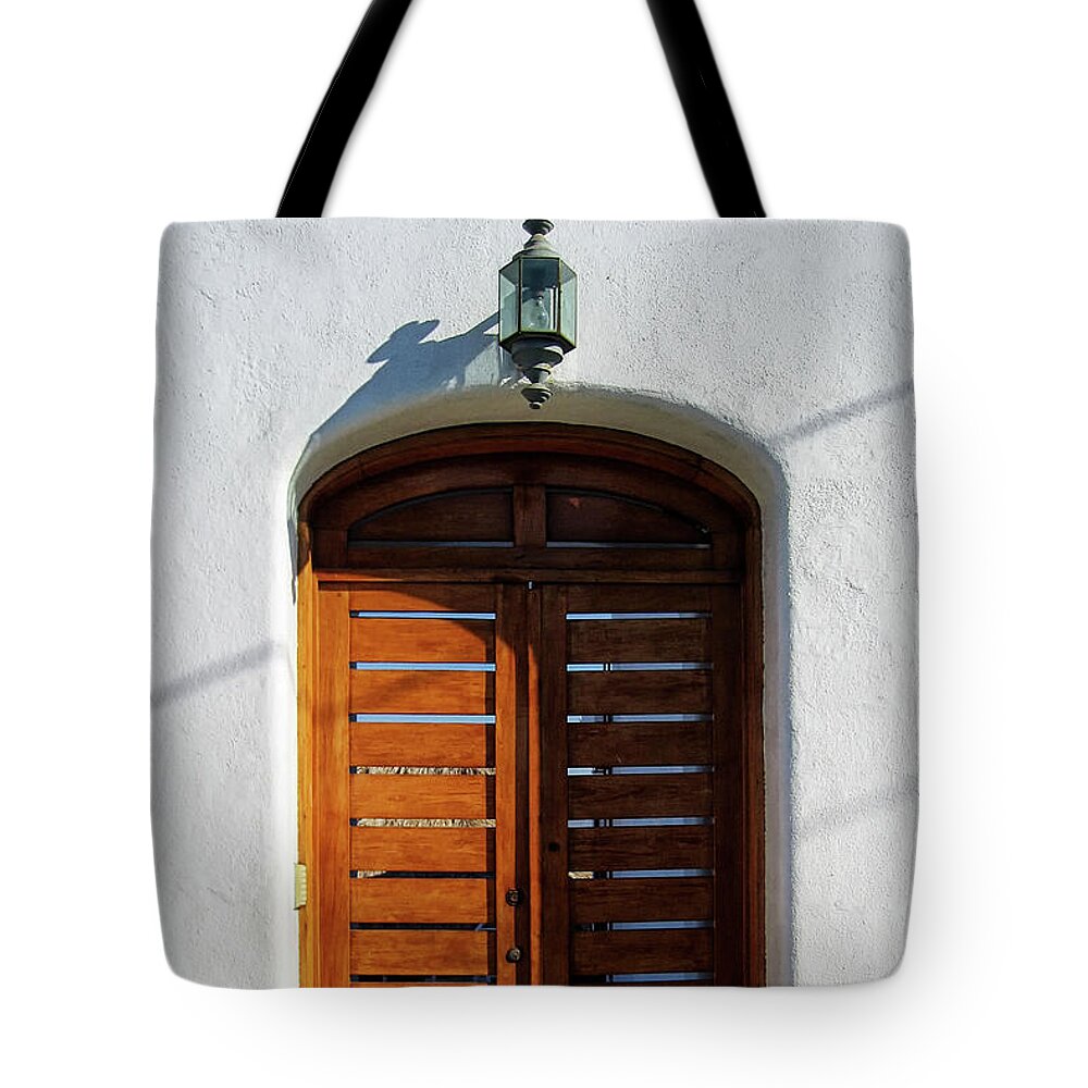 Door Tote Bag featuring the photograph Door in Manzanillo, Mexico by Tatiana Travelways