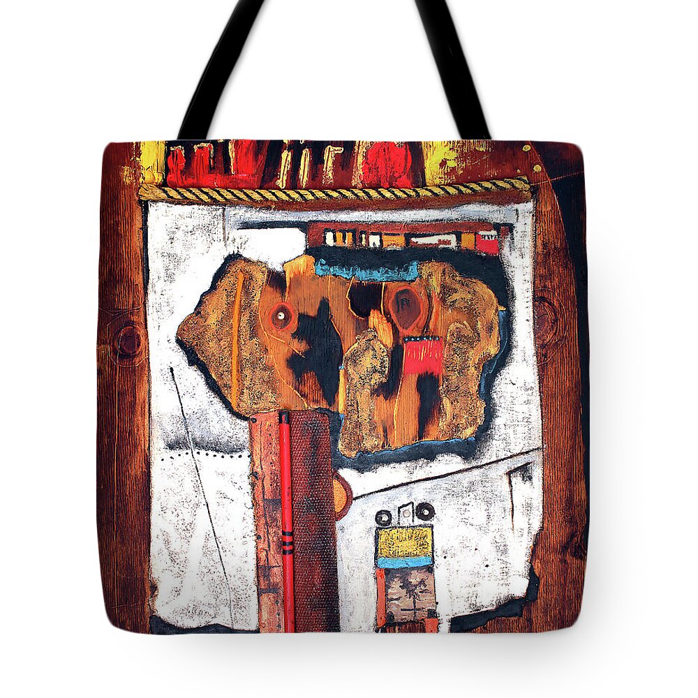 African Art Tote Bag featuring the painting Door To The Other Side by Michael Nene