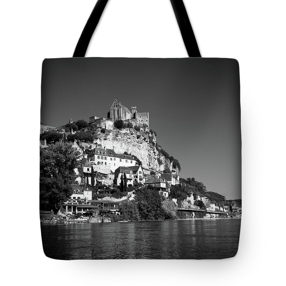 Aquitane Tote Bag featuring the photograph Dordogne River at Beynac-et-Cazenac by Seeables Visual Arts
