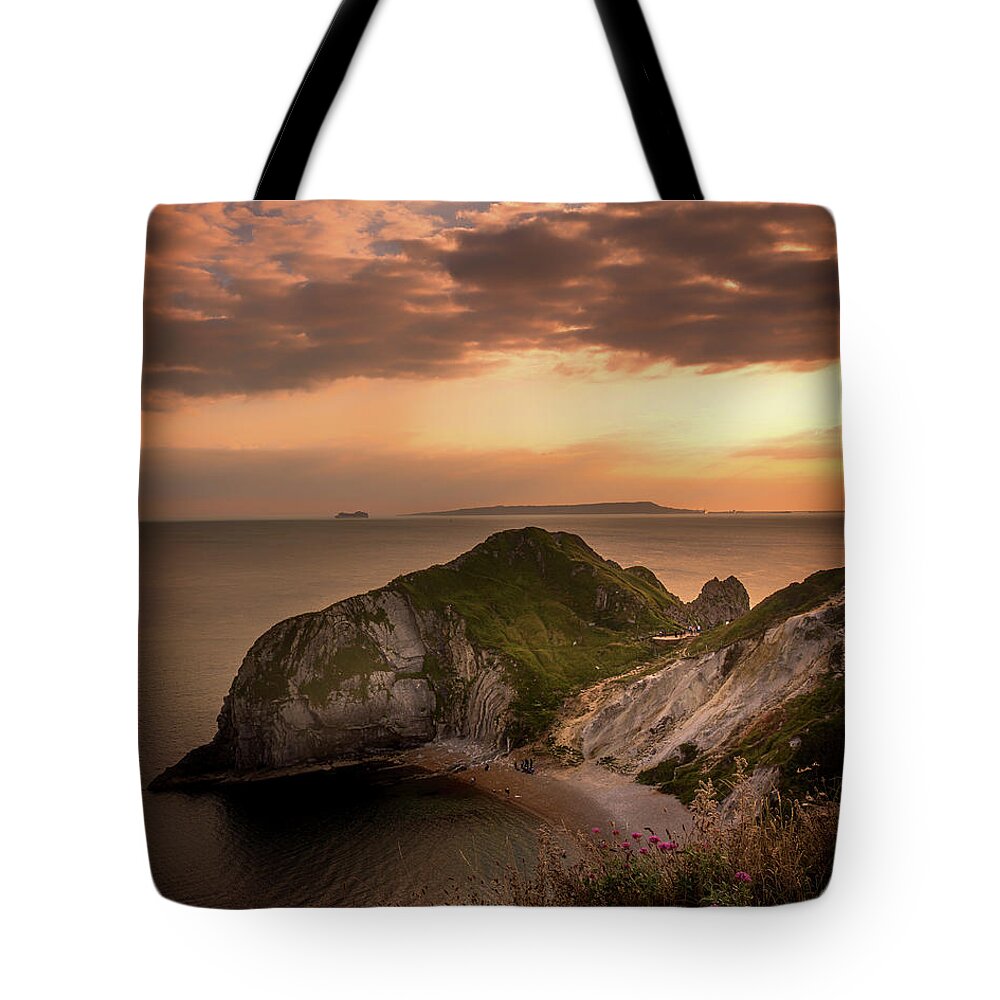Landscape Tote Bag featuring the photograph Dorset Sunset by Chris Boulton