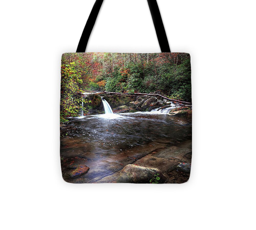 Waterfalls Tote Bag featuring the photograph Double Trouble by Rick Lipscomb