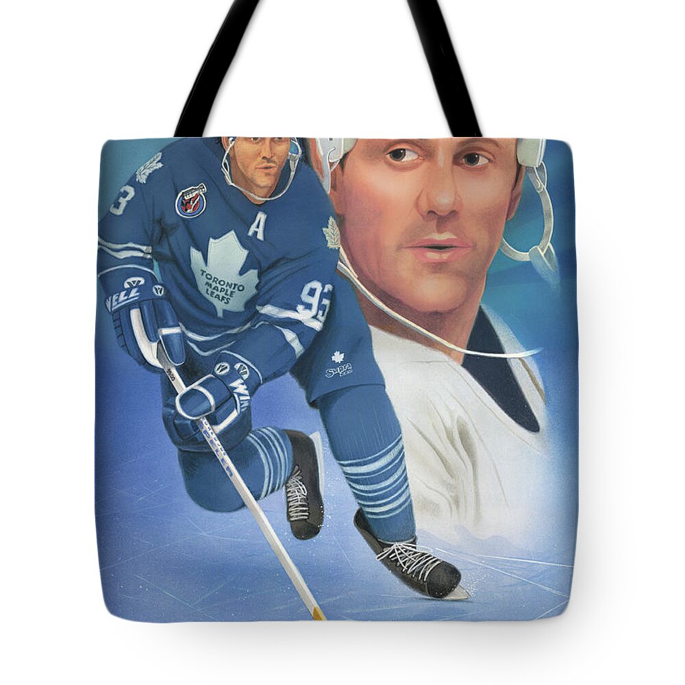 Toronto Maple Leafs Tote Bag featuring the painting Doug Gilmour by Norb Lisinski