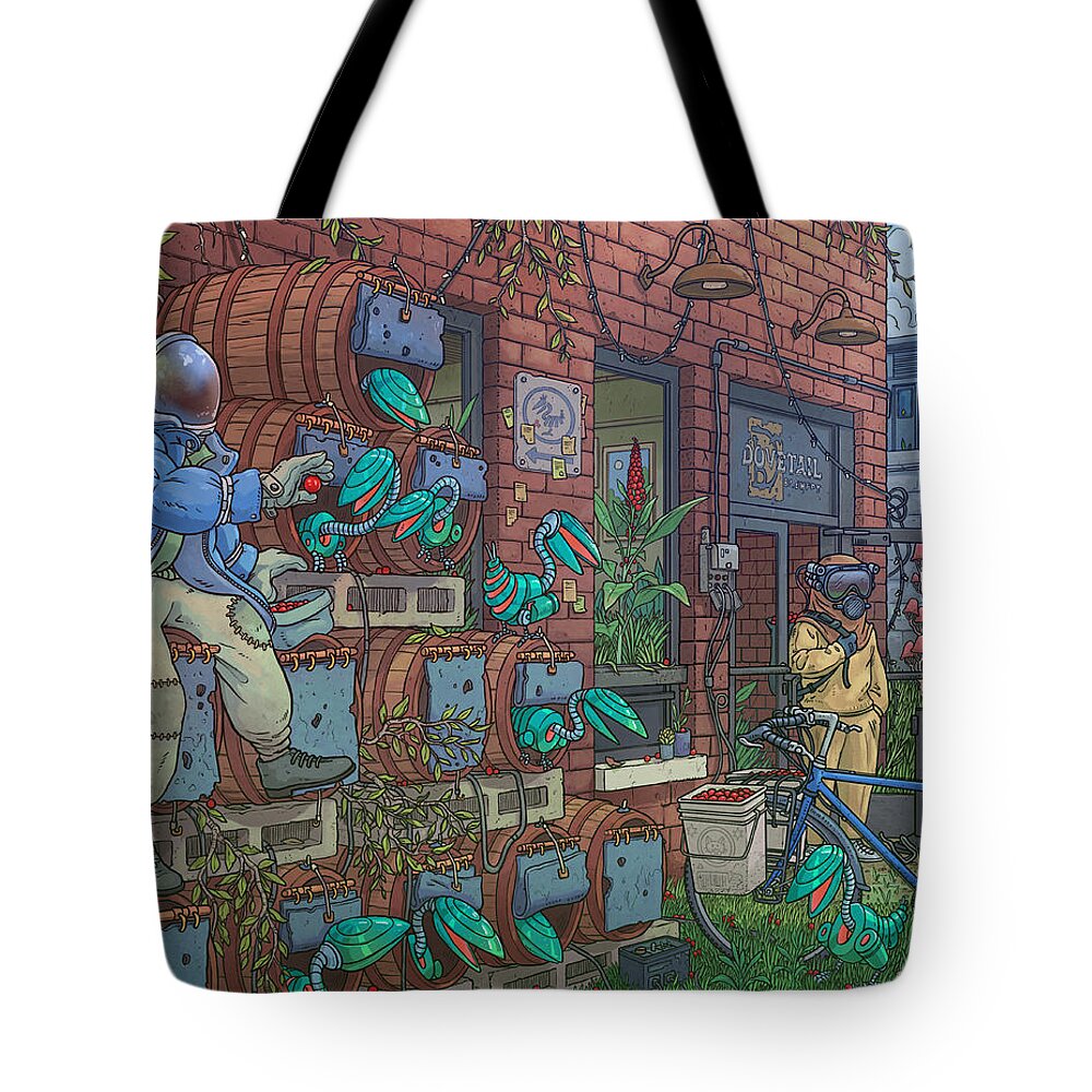 Chicago Tote Bag featuring the digital art Dovetail by EvanArt - Evan Miller
