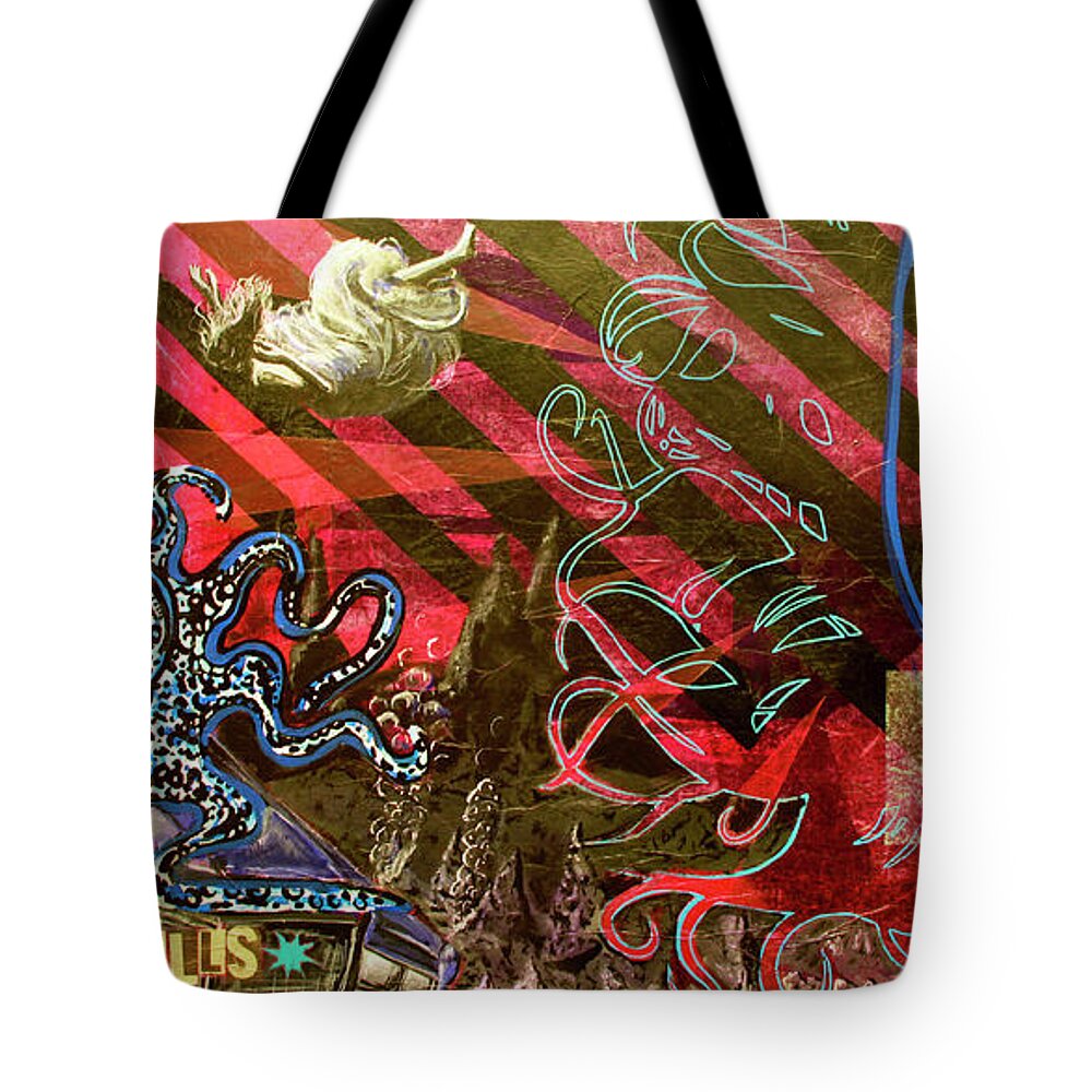 Octopus Tote Bag featuring the painting Speed Kills by Bobby Zeik