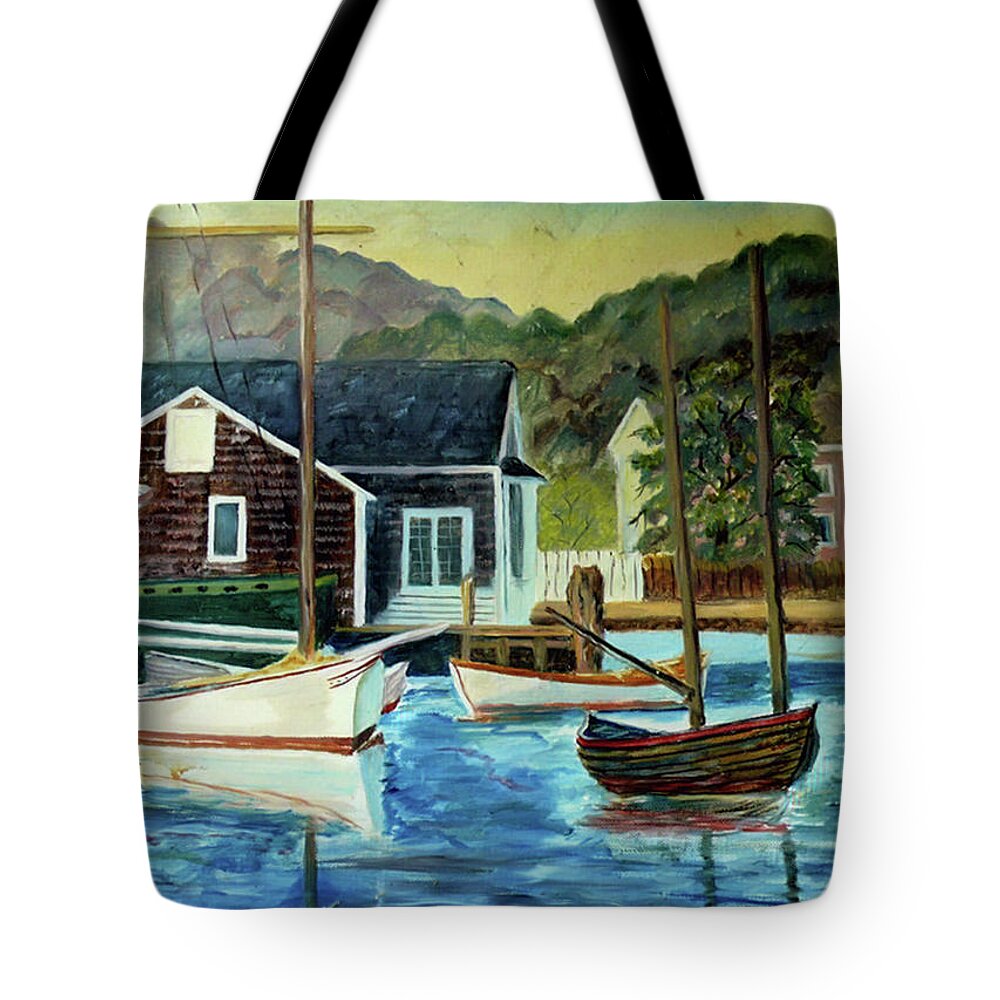 Downeast Tote Bag featuring the painting Downeast Maine  by Joel Smith