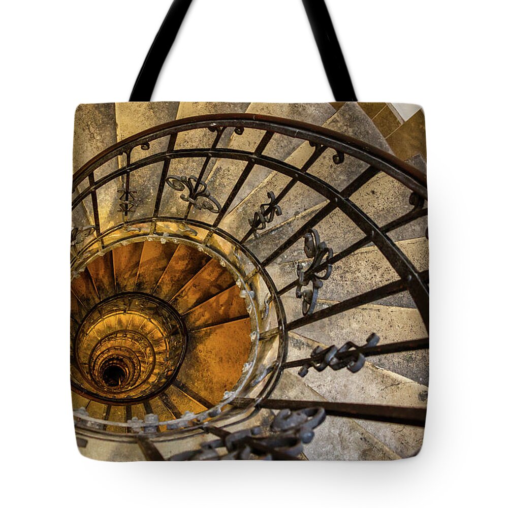 Abstract Tote Bag featuring the photograph Downward Spiral by Rick Deacon