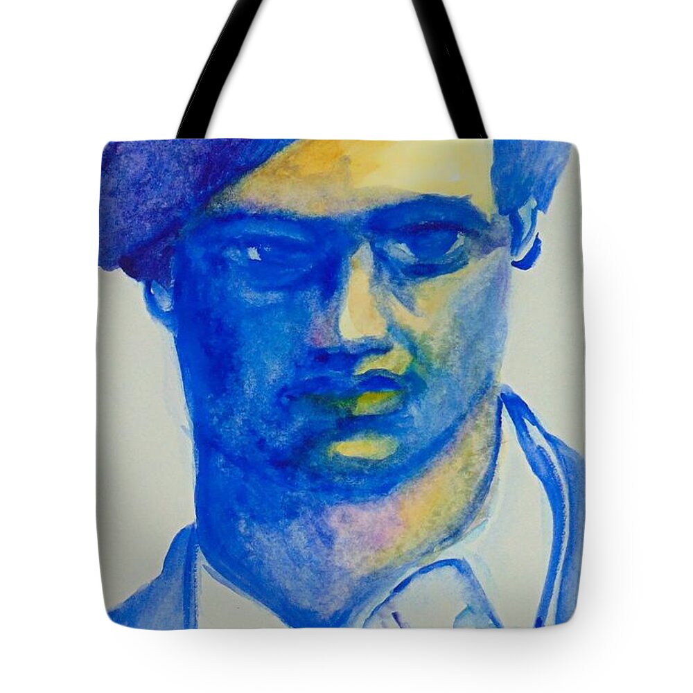 Huey Newton Tote Bag featuring the painting Dr. Huey P. Newton by Saundra Johnson