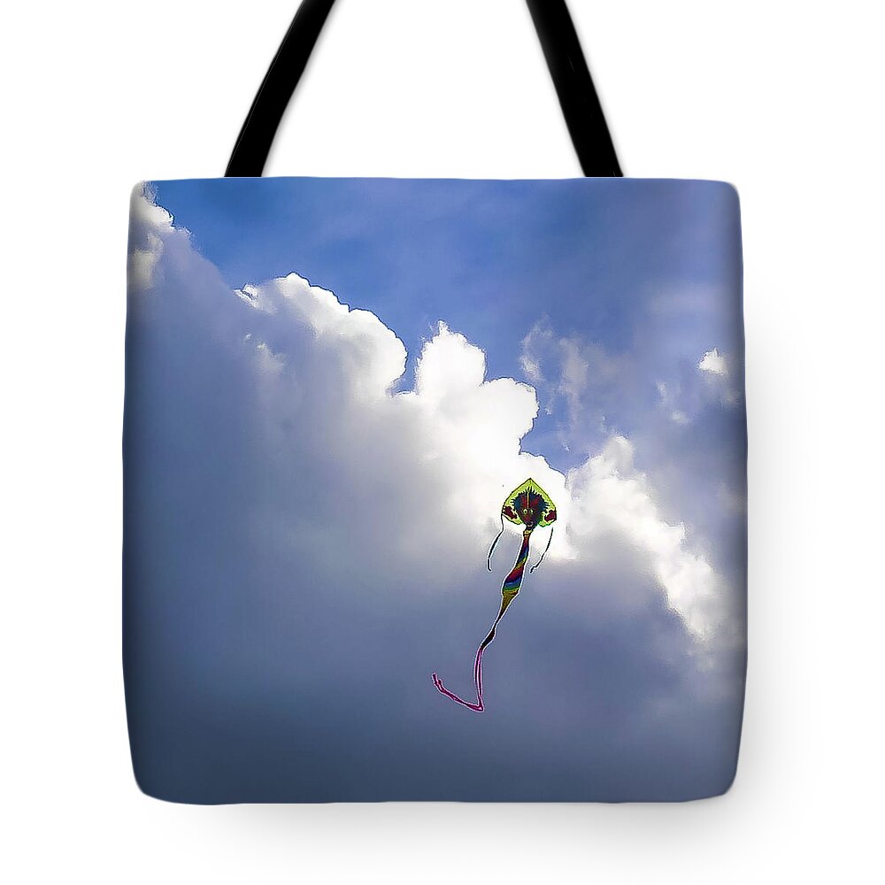 Kite Tote Bag featuring the photograph Dragon Kite by Grey Coopre