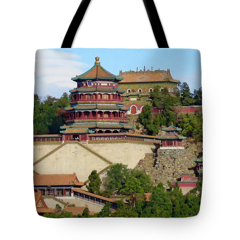 China Tote Bag featuring the photograph Temple at The Summer Palace by Kerry Obrist