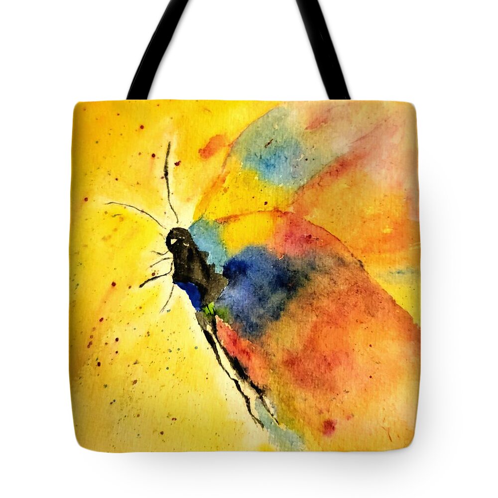 Dragonfly Tote Bag featuring the painting Dragonfly by Shady Lane Studios-Karen Howard