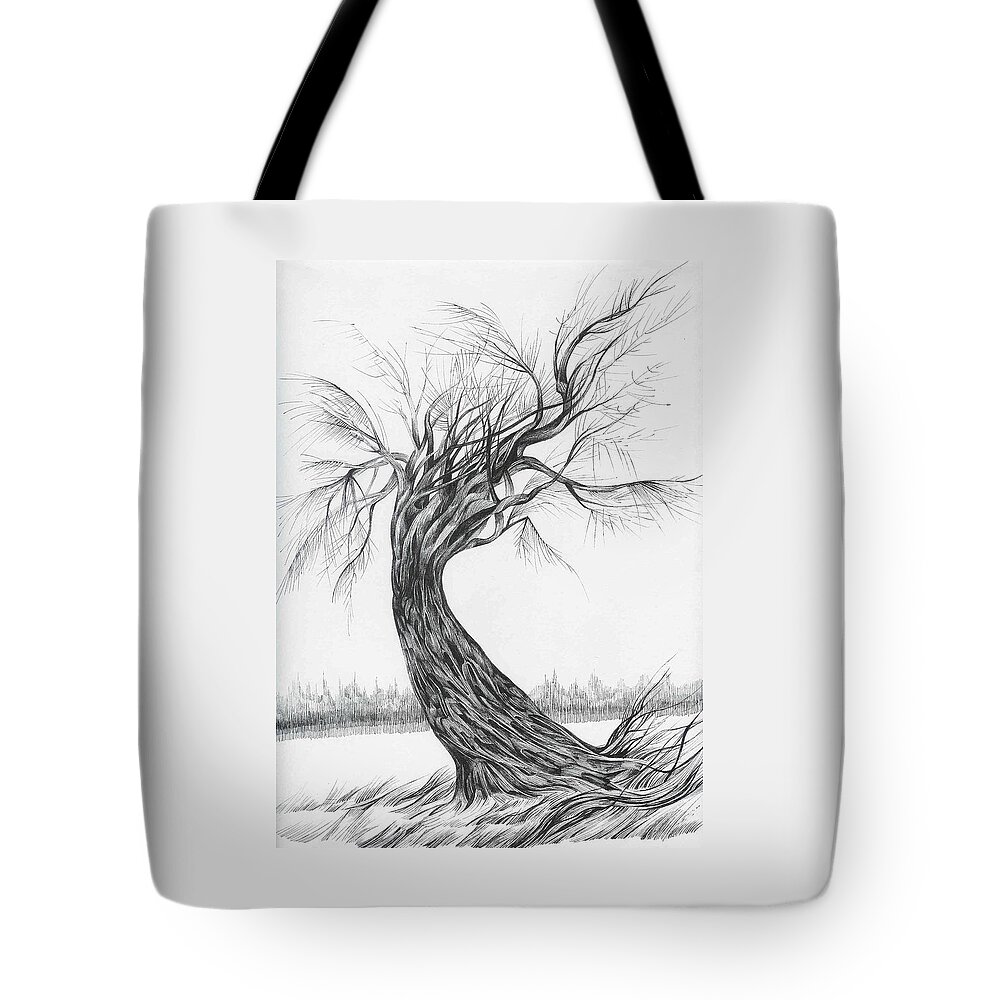 Pen And Ink Tote Bag featuring the drawing Drama Queen by Anna Duyunova