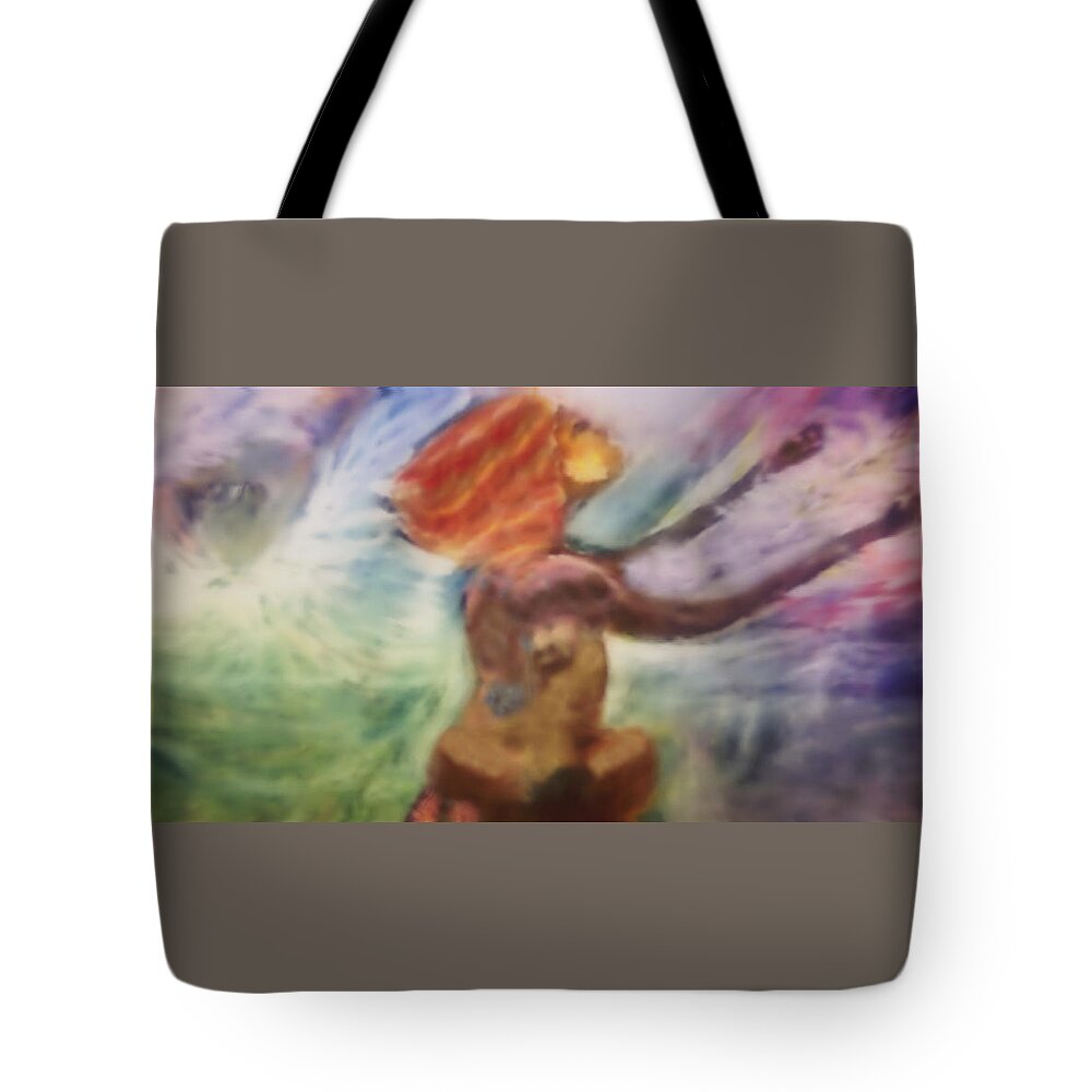 Shepherd's Voice Tote Bag featuring the mixed media Drawing Near To God by Elita Barnhart