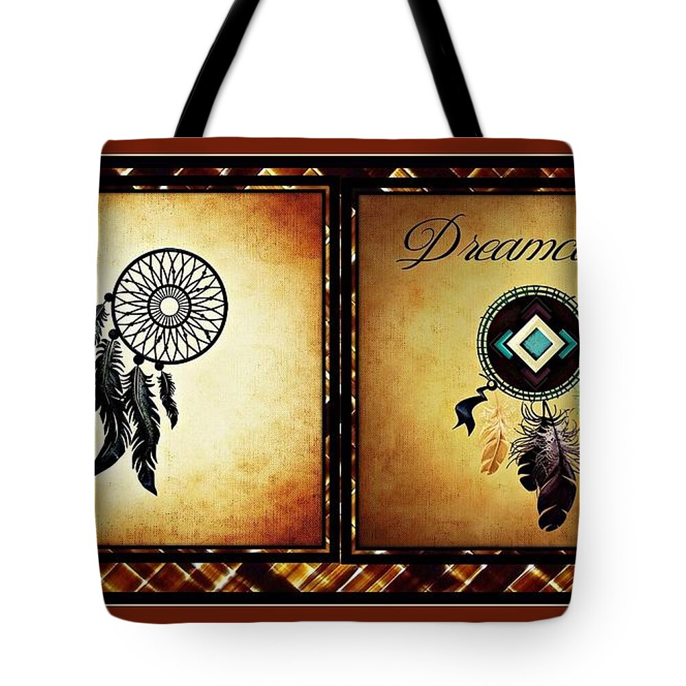 Dream Catcher Tote Bag featuring the mixed media Dream Catchers by Nancy Ayanna Wyatt