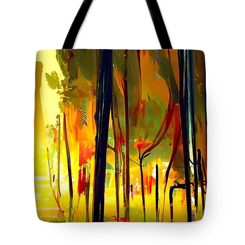 Digital Tote Bag featuring the digital art Dream Forest II by Beverly Read