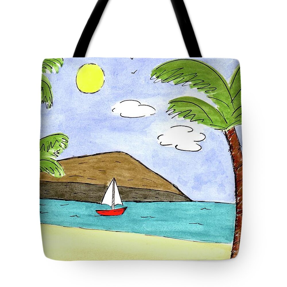 Hawaii Watercolor Tote Bag featuring the painting Dreaming of Hawaii by Donna Mibus