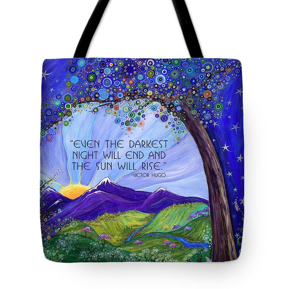 Dreaming Tree Tote Bag featuring the digital art Dreaming Tree with Quote by Tanielle Childers