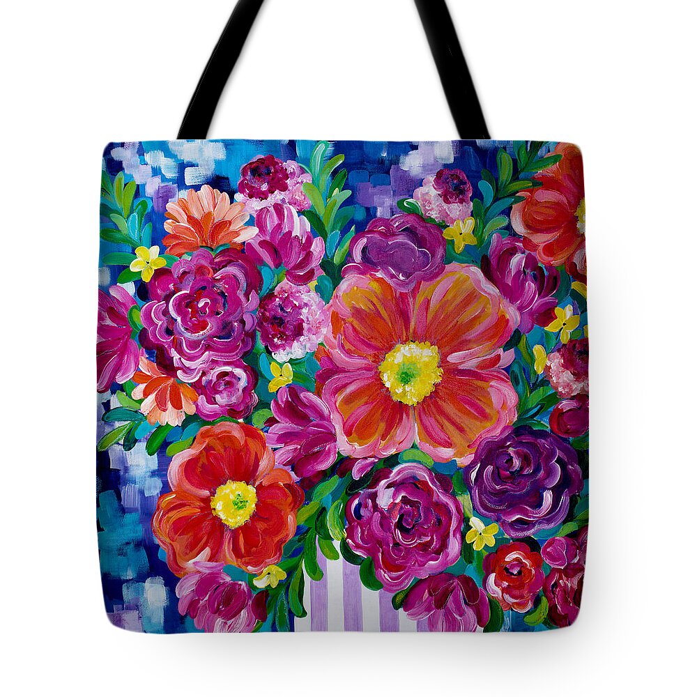 Flowers Tote Bag featuring the painting Dreams of Spring by Beth Ann Scott