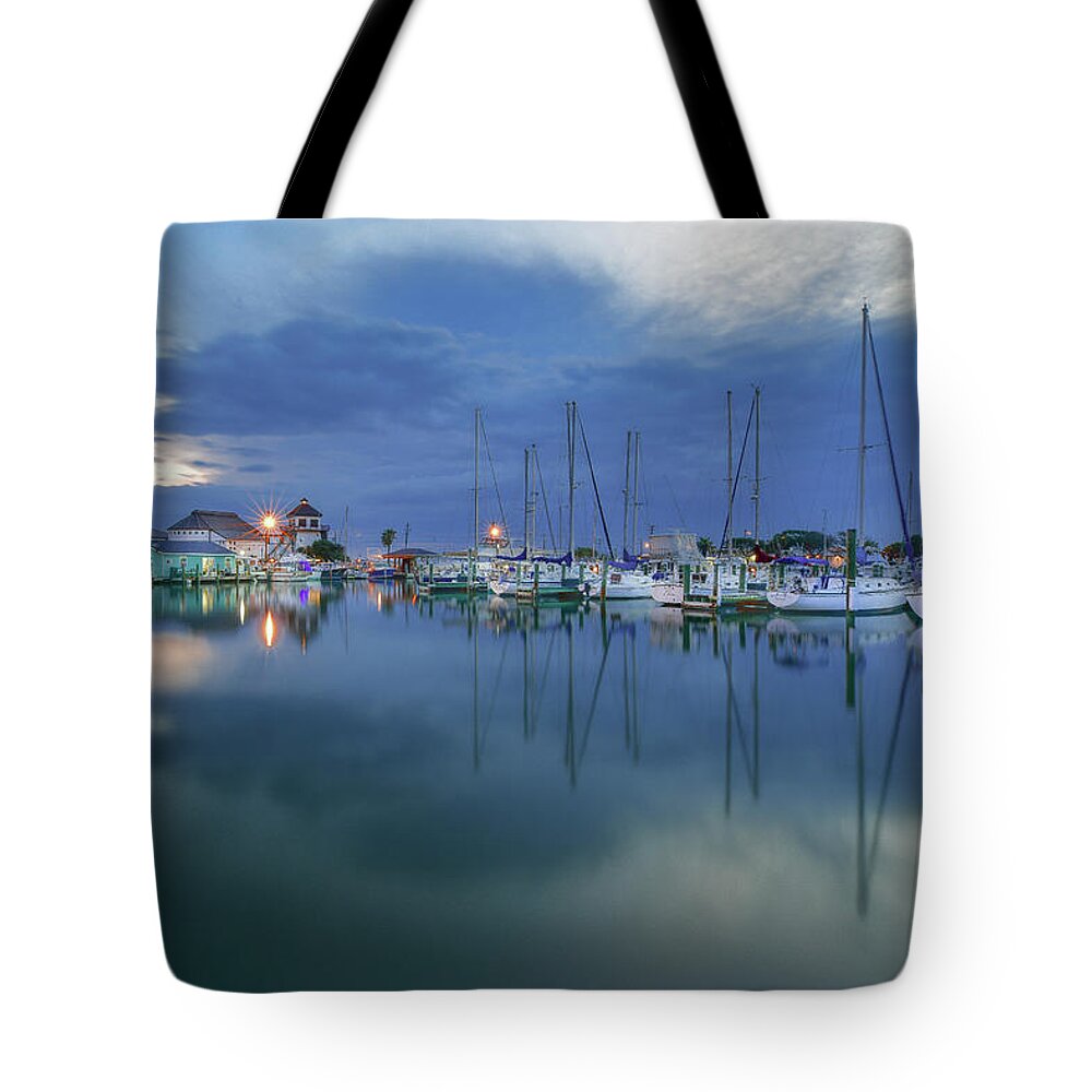 An Early Morning From The Rockport Harbor Marina (rockport Tote Bag featuring the photograph Dreamy Dawn by Christopher Rice