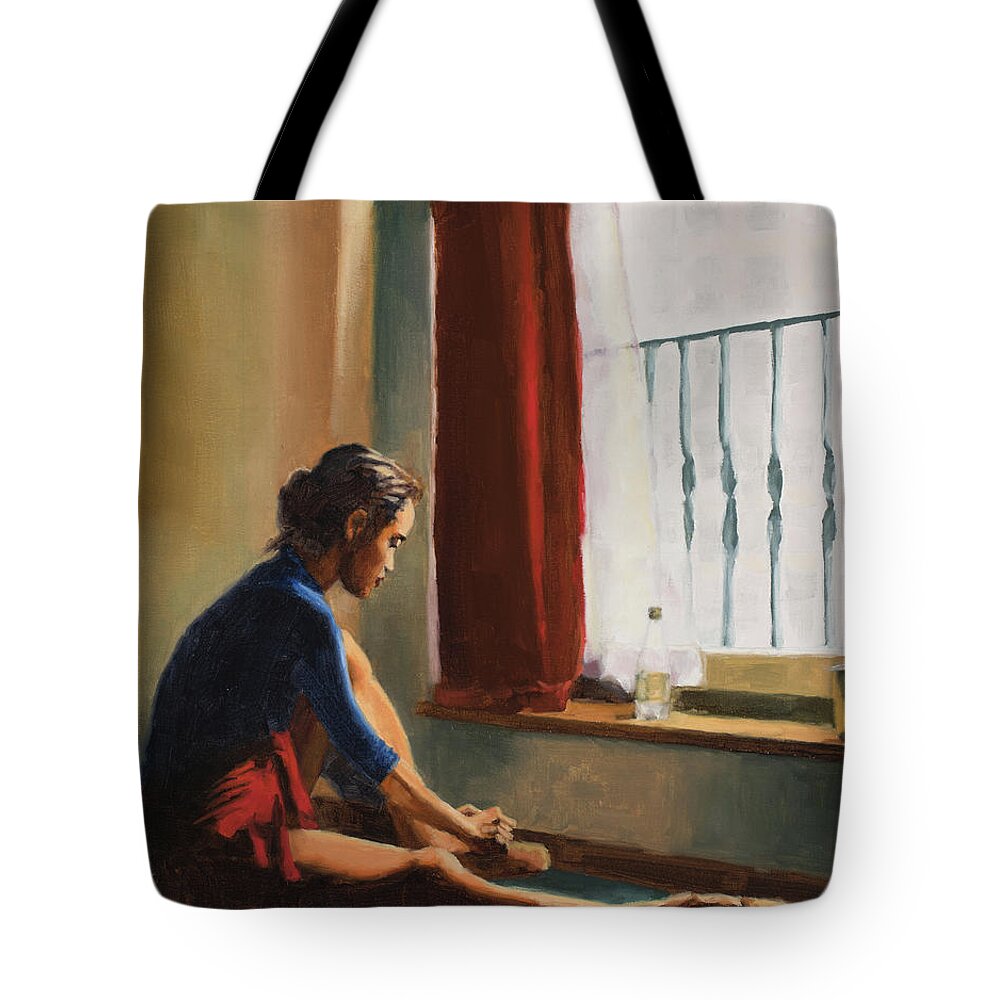 Ballerina Tote Bag featuring the painting Dress for Rehearsal by Tate Hamilton