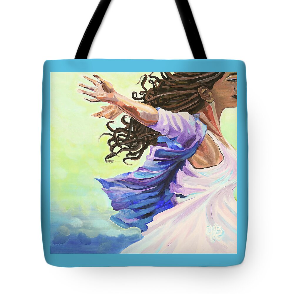Peace Tote Bag featuring the painting Drift by Chiquita Howard-Bostic