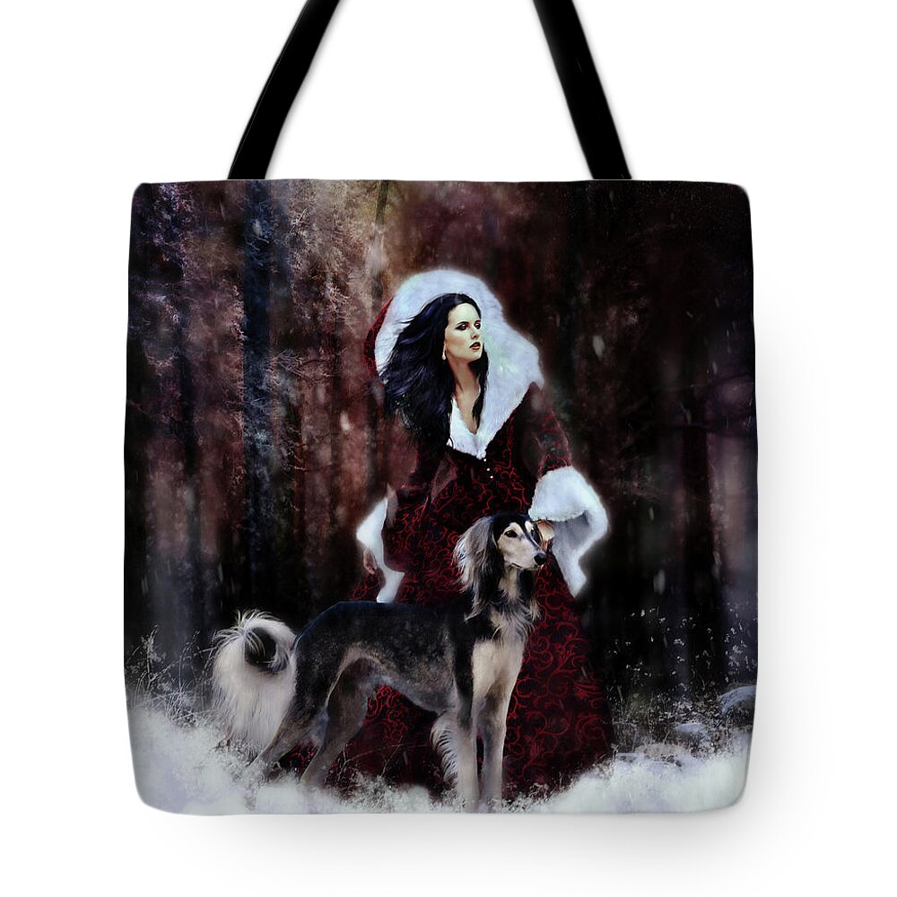 Drive The Cold Winter Away Tote Bag featuring the mixed media Drive the Cold Winter Away by Shanina Conway