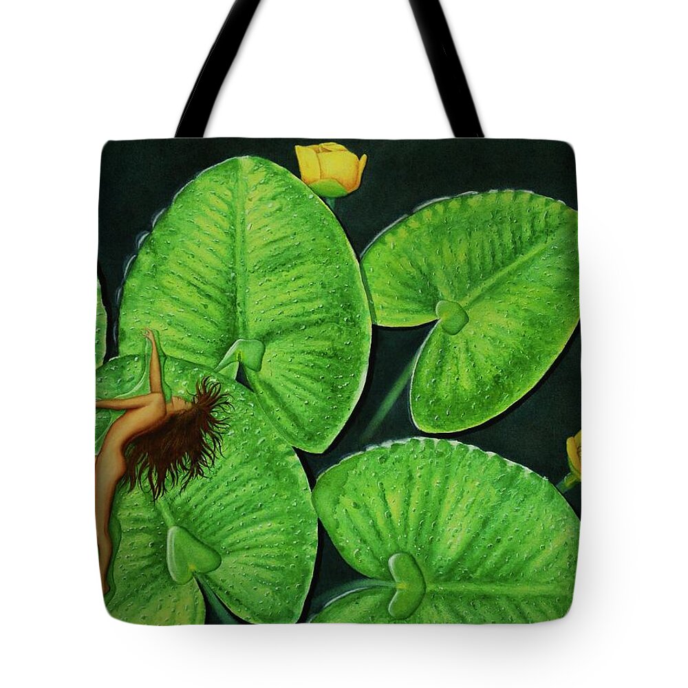 Kim Mcclinton Tote Bag featuring the painting Drowning by Kim McClinton
