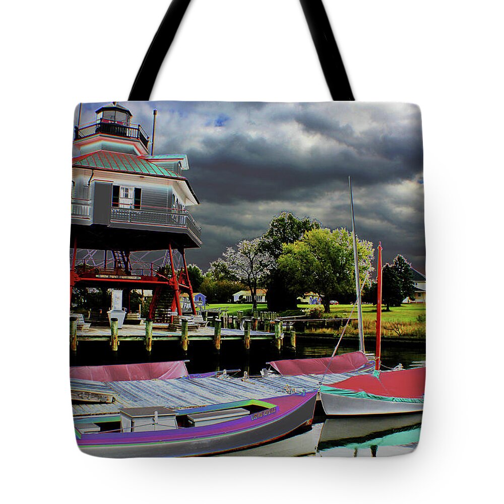 Drum Point Tote Bag featuring the photograph Drum Point by Carolyn Stagger Cokley