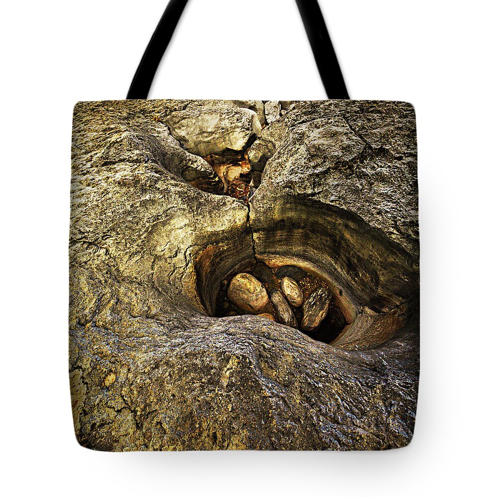 Pedernales Tote Bag featuring the photograph Dry Pool At Pedernales Falls by Mike Schaffner