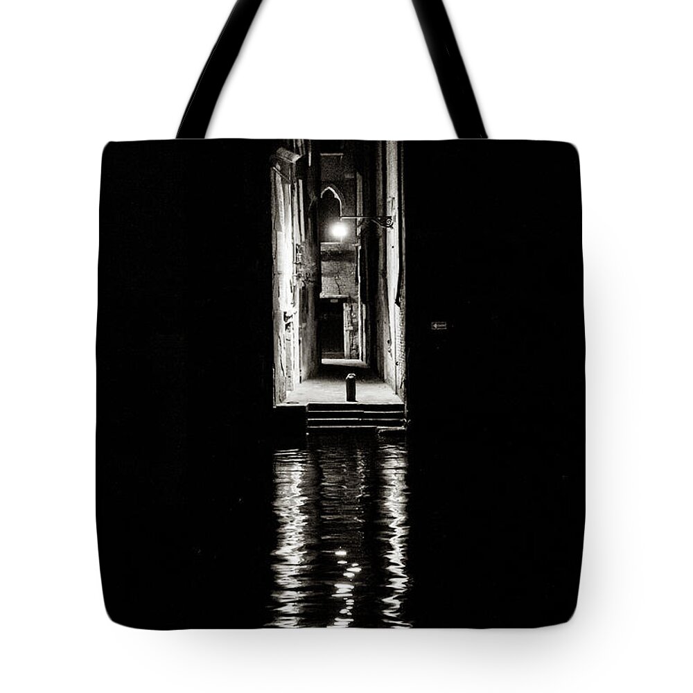 Fine Art Tote Bag featuring the photograph Dscf2685 - Night reflections, Venice by Marco Missiaja
