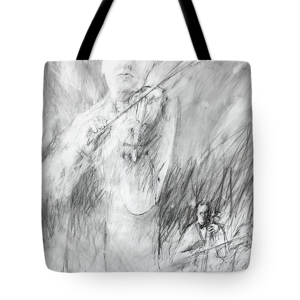 Dso Tote Bag featuring the drawing DSO Strings by Lisa Tennant