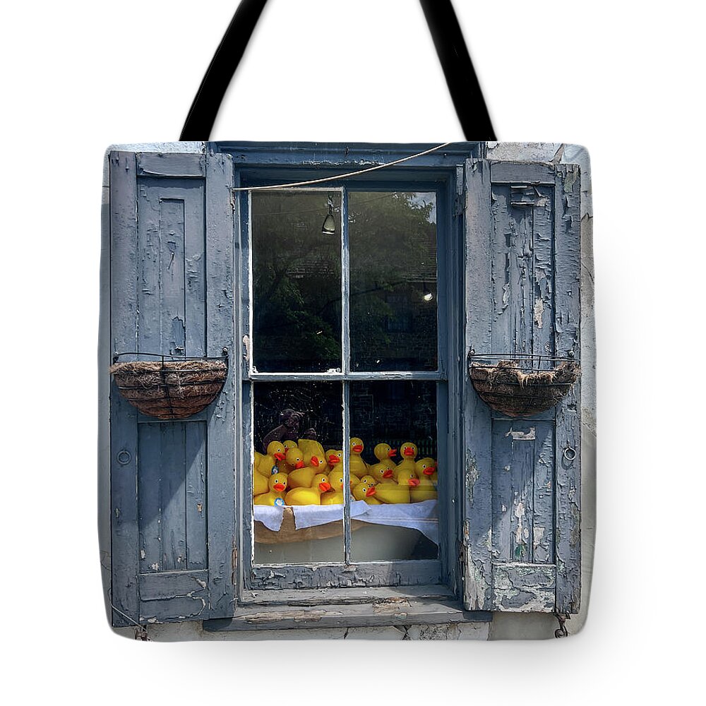 New Hope Tote Bag featuring the photograph Duck Window by David Letts