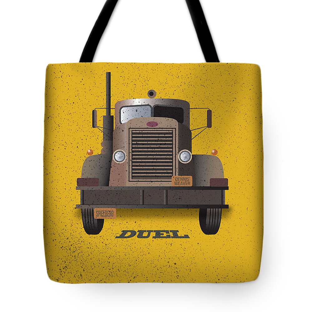 Duel Tote Bag featuring the digital art Duel - Alternative Movie Poster by Movie Poster Boy