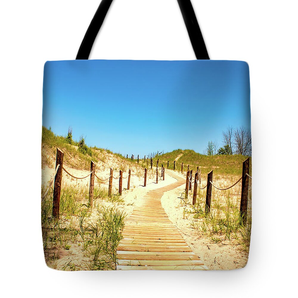 Dune Pathway Tote Tote Bag featuring the photograph Dune Pathway Tote by GLENN Mohs