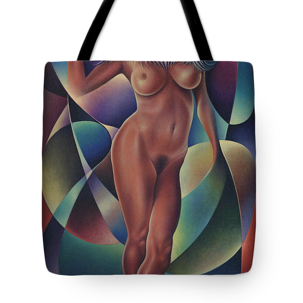 Queen Tote Bag featuring the painting Dynamic Queen VII by Ricardo Chavez-Mendez
