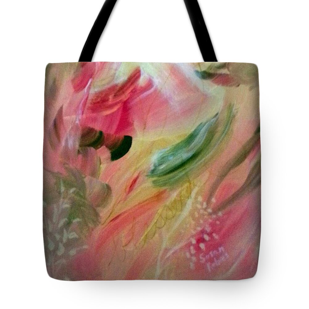 Floral Tote Bag featuring the painting Early In The Garden by Susan Kubes