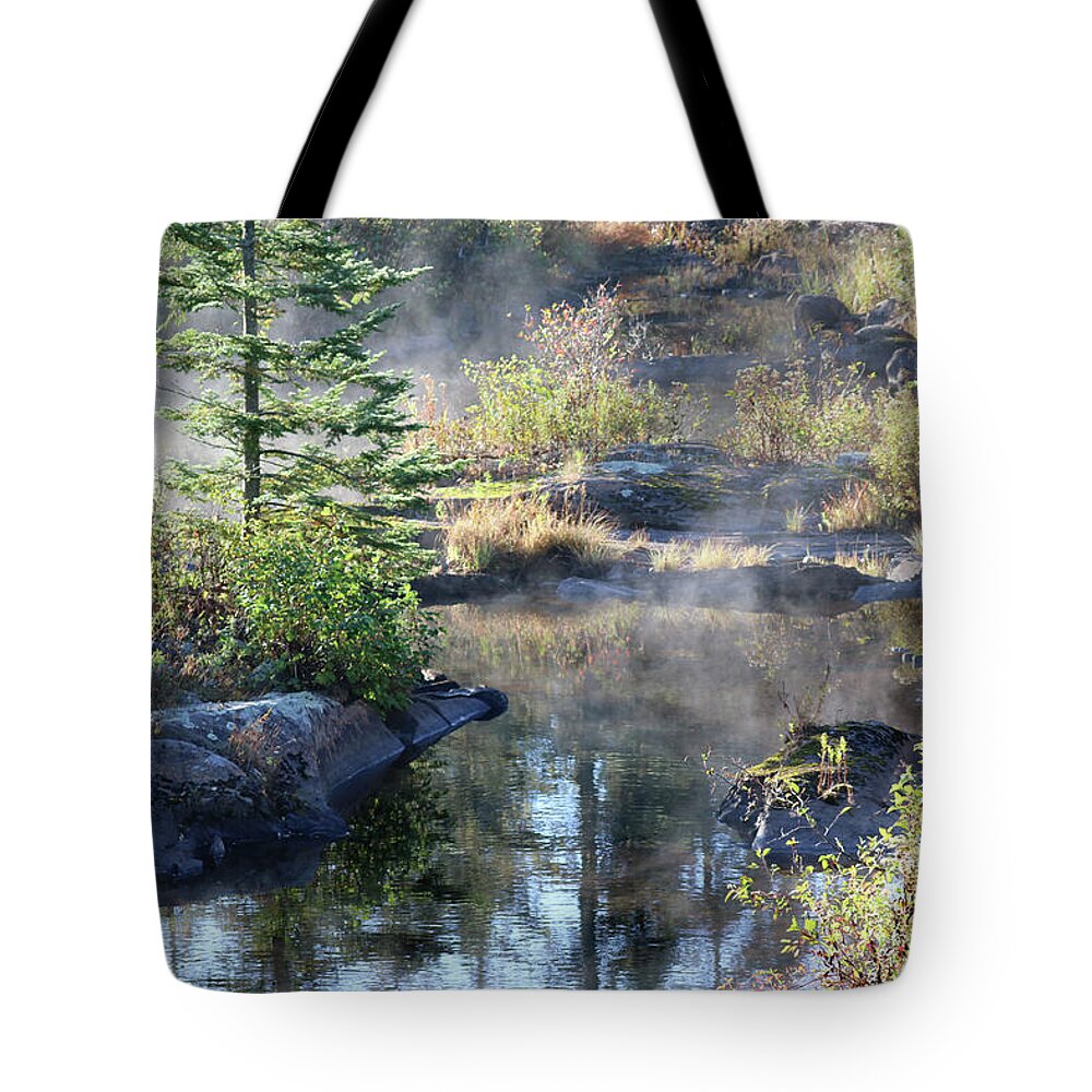 Fall Tote Bag featuring the photograph Early Morning in Shirley Maine by Sandra Huston