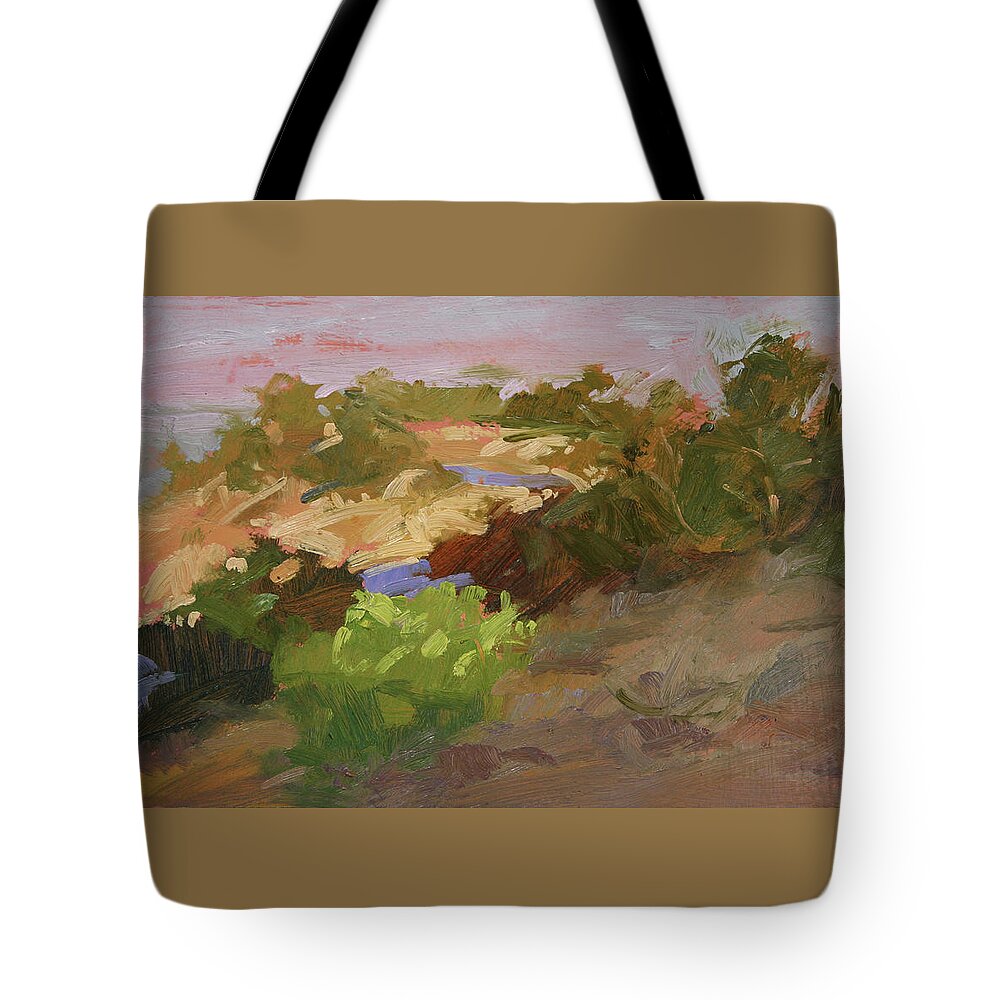 Sunrise Paintings Tote Bag featuring the painting Early Sunrise by Betty Jean Billups