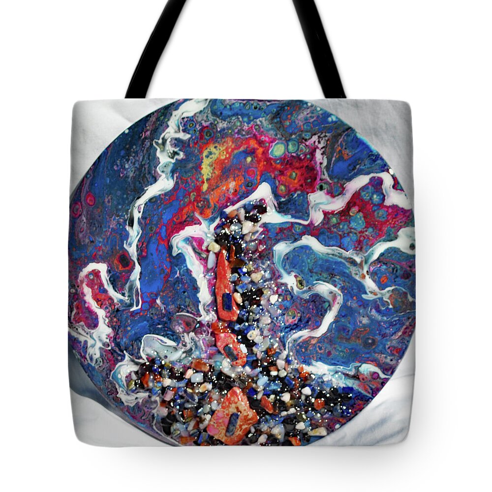 Acrylic Tote Bag featuring the painting Earth Gems #19W157 by Lori Sutherland