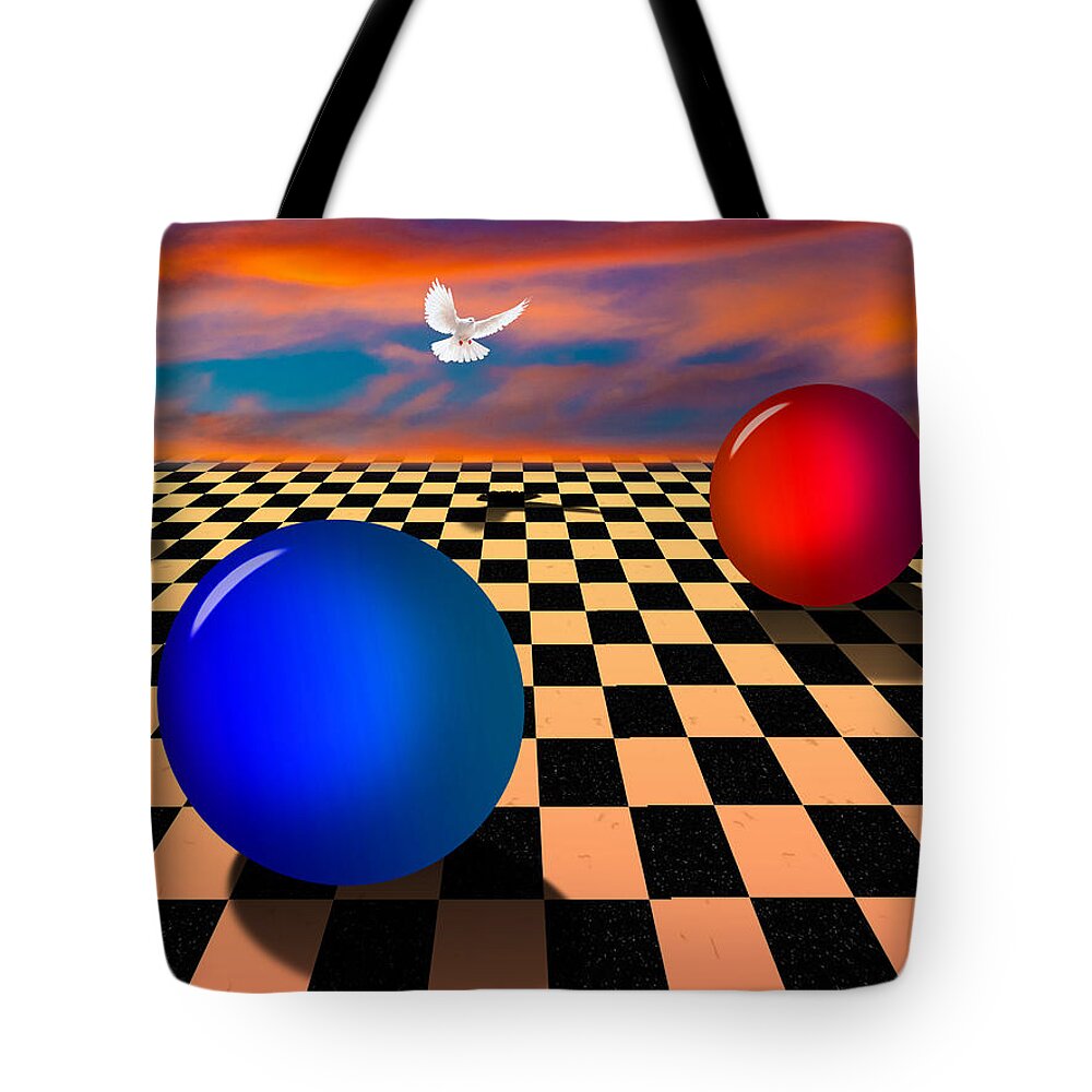 Red Vs Blue Tote Bag featuring the photograph Earth Lies in The Balance by Paul Wear