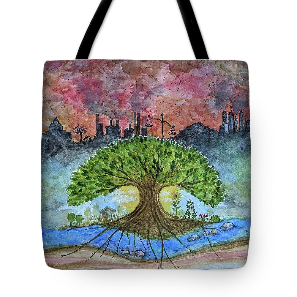 Earth Tote Bag featuring the painting Earth by Lisa Mutch