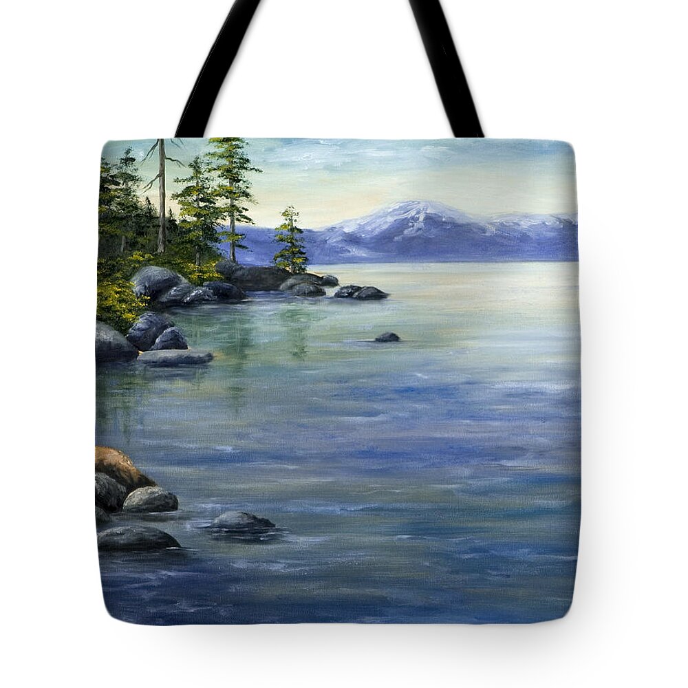 Lake Tahoe Tote Bag featuring the painting East Shore Lake Tahoe by Darice Machel McGuire