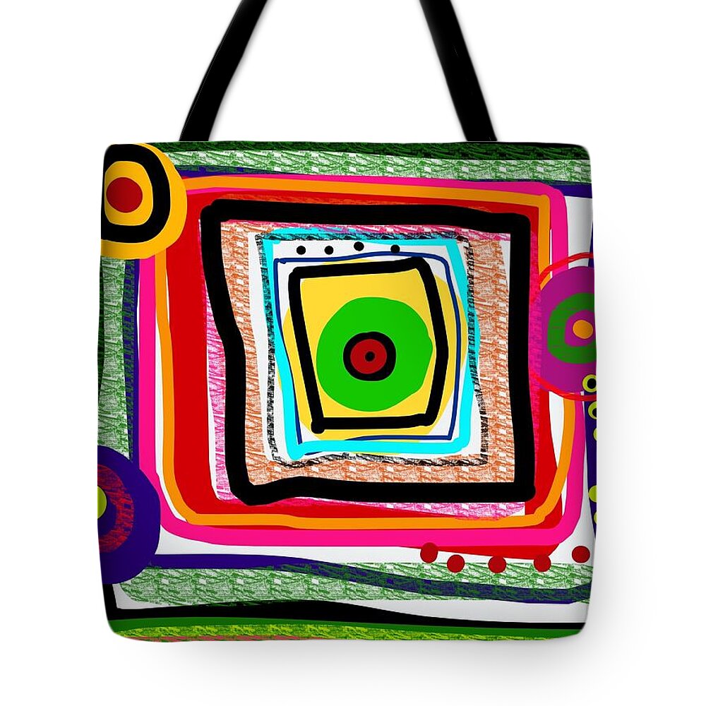 Abstract Tote Bag featuring the digital art Easter Eyes by Susan Fielder
